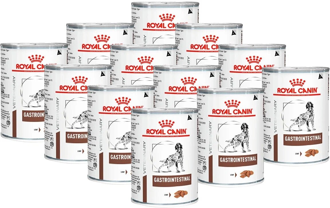 Влажный корм для собак Royal Canin Gastro Intestinal, при болезнях ЖКТ 1 уп. х 12 шт. х 400 г