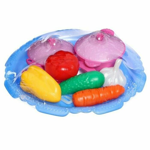 Набор овощей и кухонной посуды Волшебная Хозяюшка 12 предметов на подносе 1211₽