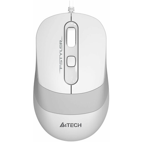 Мышь A4Tech Fstyler FM10S белый/серый оптическая (1600dpi) silent USB (4but) мышь a4tech fstyler fg10s белый серый оптическая 2000dpi silent беспроводная usb 4but