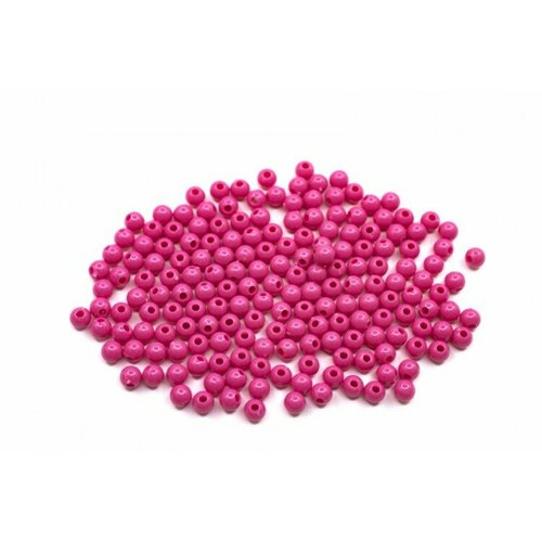 Бусины акриловые круглые 4мм, отверстие 1мм, цвет розовый, 527-039, 10г (около 300шт)