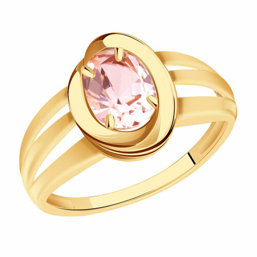 фото Кольцо александра, золото, 585 проба, ситалл, размер 17.5