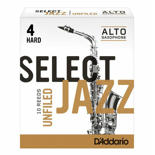 RRS10ASX4H Select Jazz Unfiled Трости для саксофона альт, размер 4, жесткие (Hard), 10шт, Rico трости для саксофона альт daddario rsf10asx2h select jazz