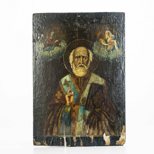 Икона Святой Николай Чудотворец, дерево, темпера, Российская империя, 1900-1910 гг.