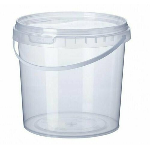 Ведро 10 л. 5 шт, с крышкой, пищевой прозрачный