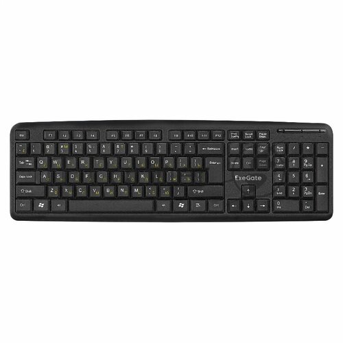 Клавиатура ExeGate EX293971RUS LY-331S USB полноразмерная влагозащищенная 104кл Enter большой длина кабеля 17м черная RTL 237000₽