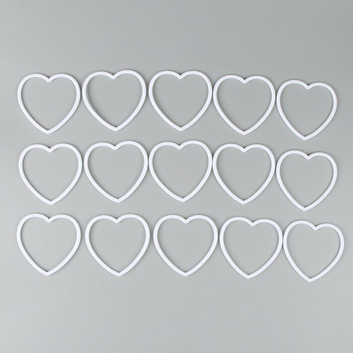 Основа для творчества и декора «Сердце» набор 15 шт, размер 1 шт. — 10 × 10 × 0,53 см