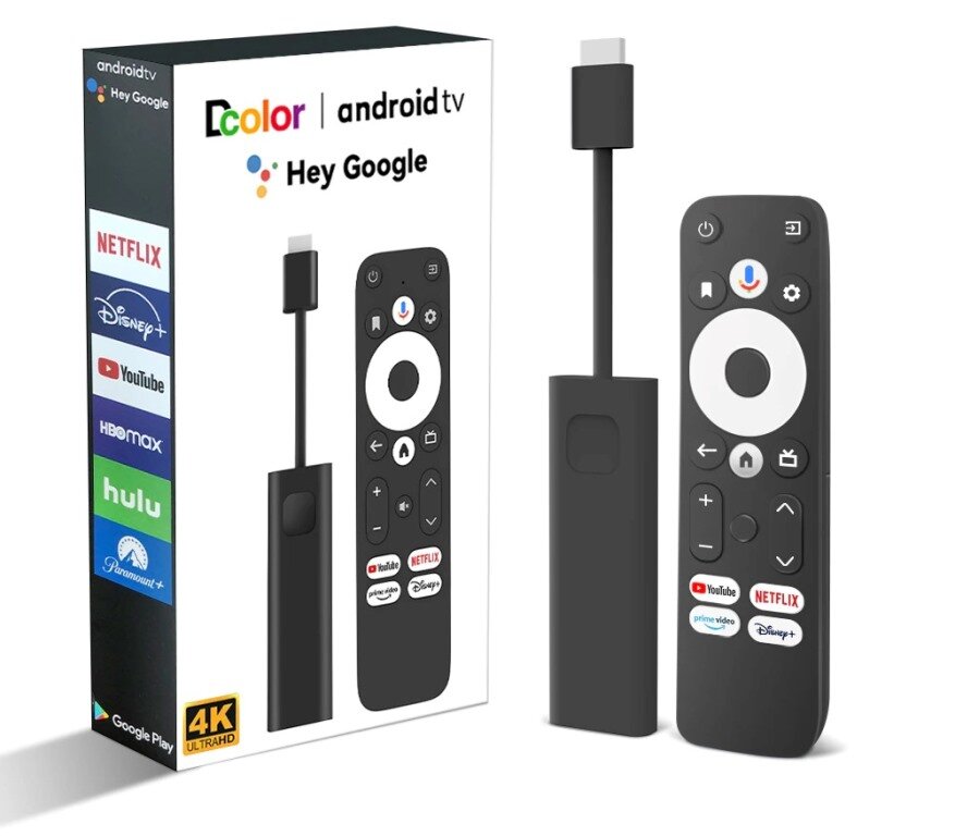 Dcolor GD1, 4К ТВ стик Android приставка, сертифицированная Google ТВ