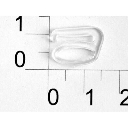 Крючок для бюстгальтера Пластик 1009Т прозрачный ш.10мм (уп.50 шт.) 