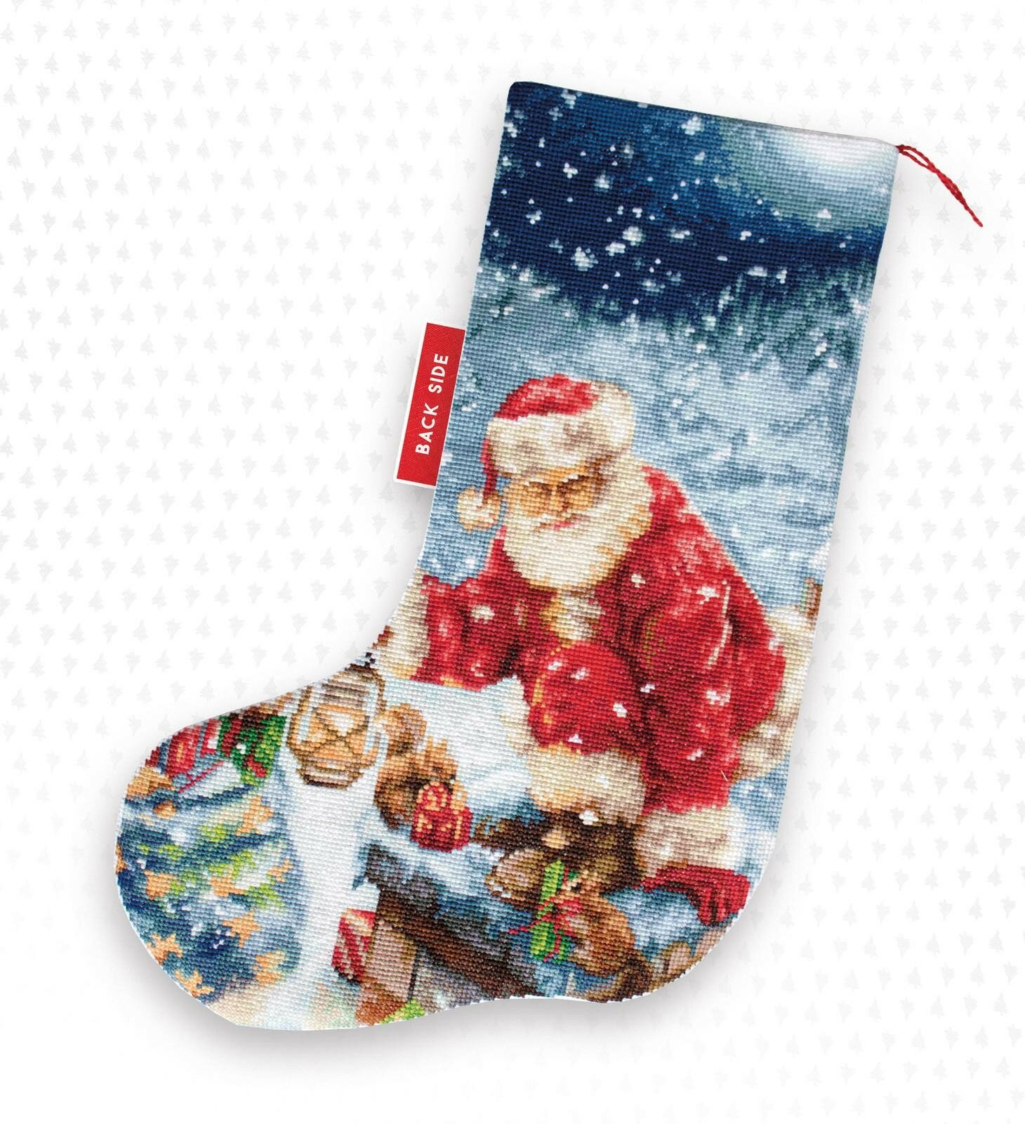 Набор для вышивания рождественского носочка Дед Мороз PM1231