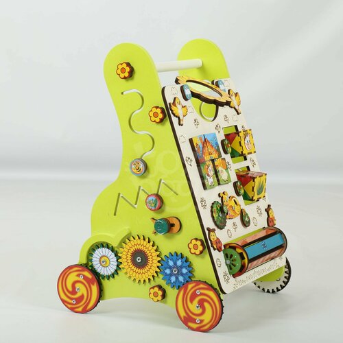 Бизиборд каталка / бизидом на колесах / развивающая игрушка из дерева