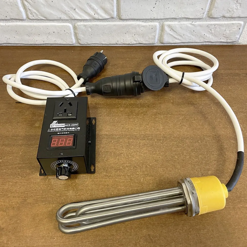 Электрический ТЭН 3 кВт с блоком регулировки мощности для самогонного аппарата из нержавеющей стали резьбовое соединение с заземлением 766000₽