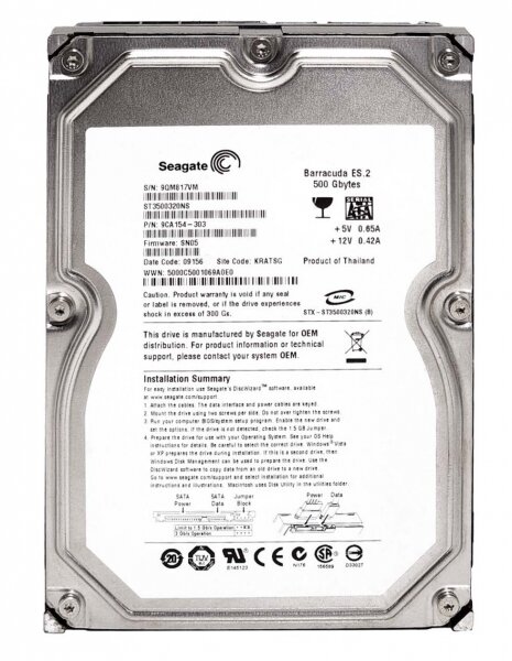 Жесткий диск Seagate ST3500320NS 500Gb SATAII 3,5" HDD