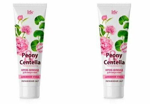 Iris PEONY & CENTELLA Крем-Флюид для лица и век дневной Уход, туба 100мл,2 шт,