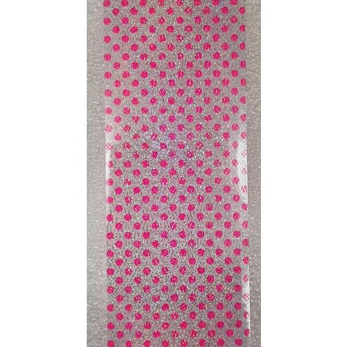 Декор для ногтей - Фольга №169, в кружочек, розовый и серебристый цвет, 90 см, 1 шт