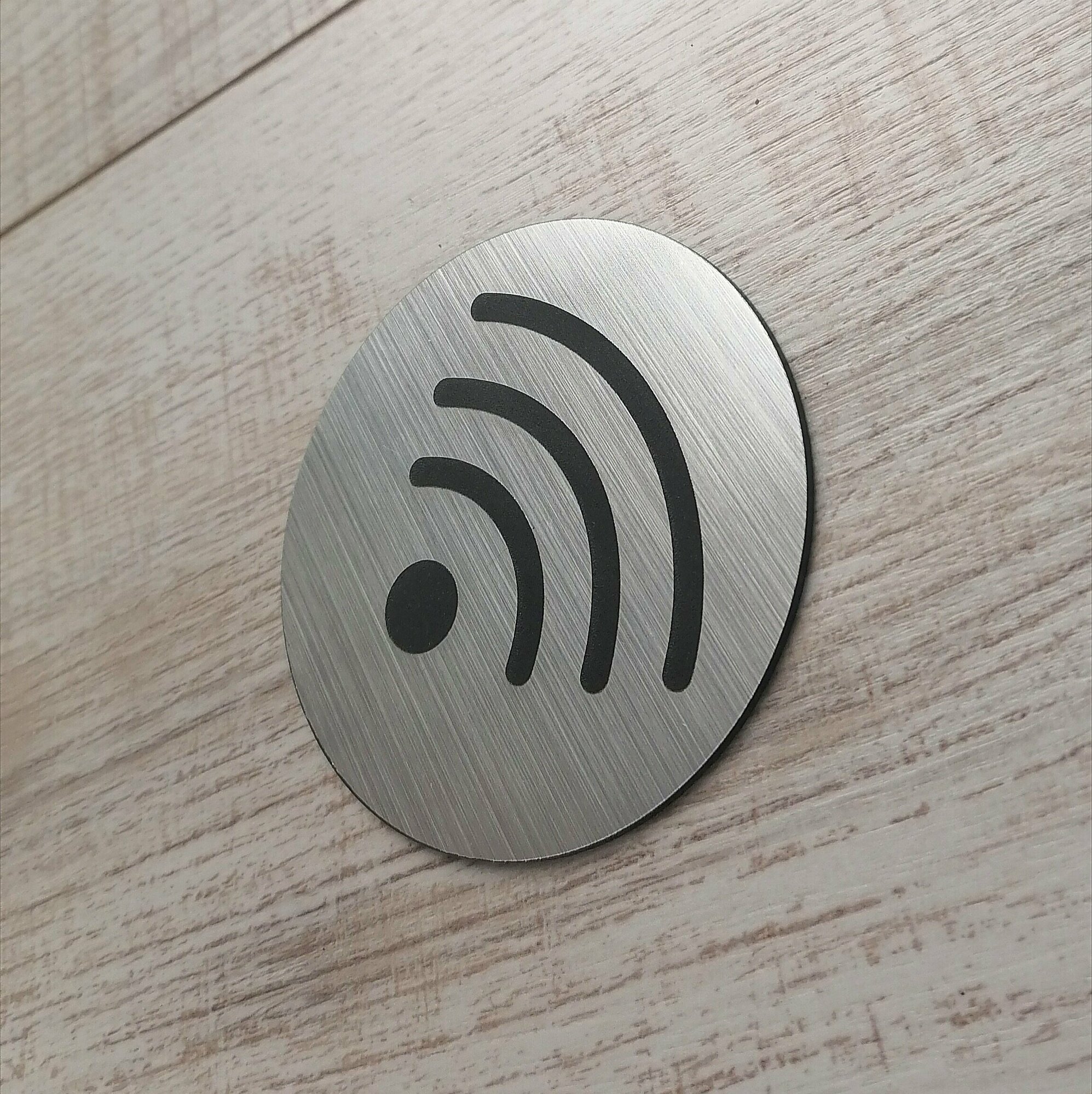 Табличка ВАЙ ФАЙ / Табличка WI-FI / диаметр 8,5 см / информационная табличка / декоративная табличка — фото 3