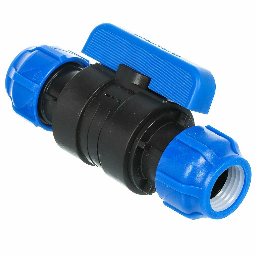 фото ПНД кран 32х32 мм, шаровой, цанга, Valfex