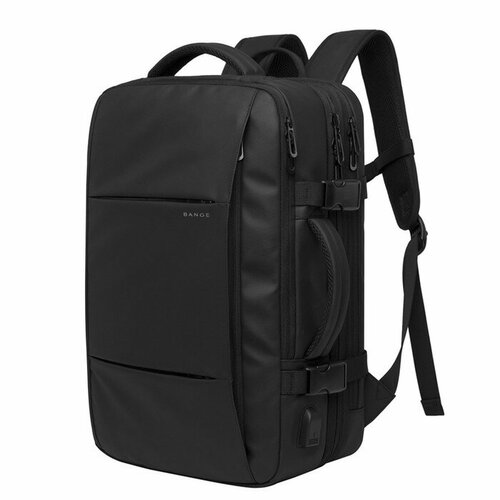BANGE Рюкзак на молнии, 3 отдела, наружный карман, USB, увет чёрный