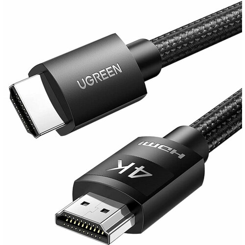Кабель Ugreen HD119 (30999) 4K HDMI Male To Male Cable Braided (1 метр) чёрный