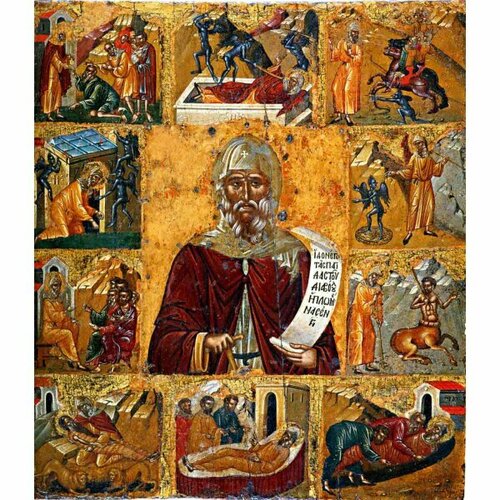 Икона Антоний Великий (копия иконы 16 века), арт ОПИ-916 икона антоний великий арт опи 913