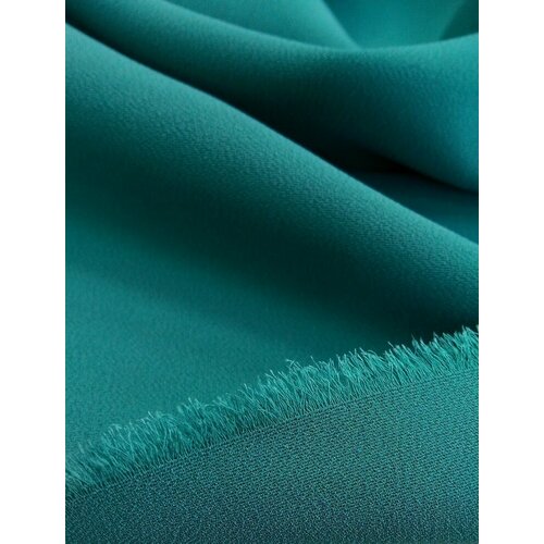 Ткань Креп плательно-костюмный бирюзового цвета Италия ткань сетка подкладочная бирюзового цвета италия