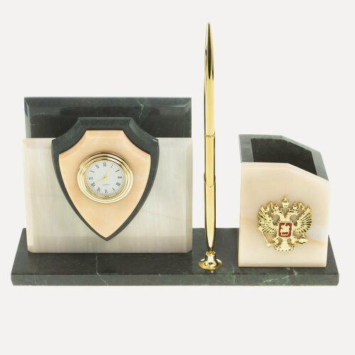 Изображение товара Настольная визитница "Щит" из мрамора 123886