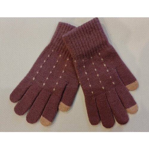 Перчатки HENU, демисезон/зима, шерсть, размер 14-16 лет, фиолетовый
