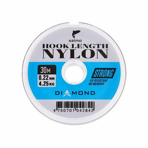 фото Леска монофильная diamond hook length nylon, диаметр 0.22 мм, тест 4.25 кг, 30 м salmo