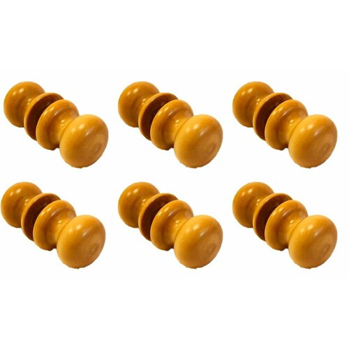 Ручка-кнопка, дерево (Подольск) Бс2 светлая, матовый лак (комплект 6 штук)