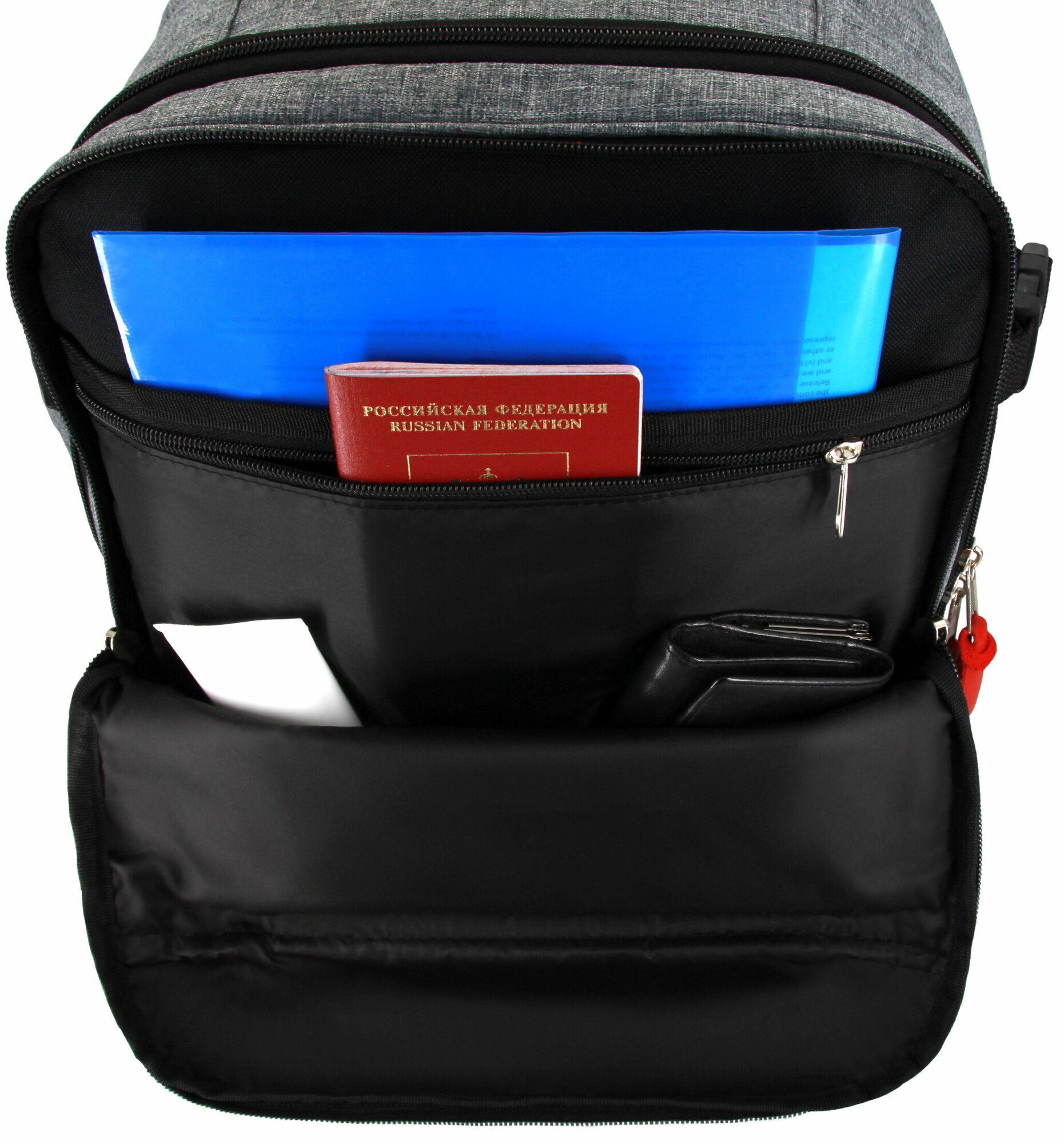 Рюкзак сумка дорожная чемодан ручная кладь 40х30х20 в самолет, серый - фотография № 9