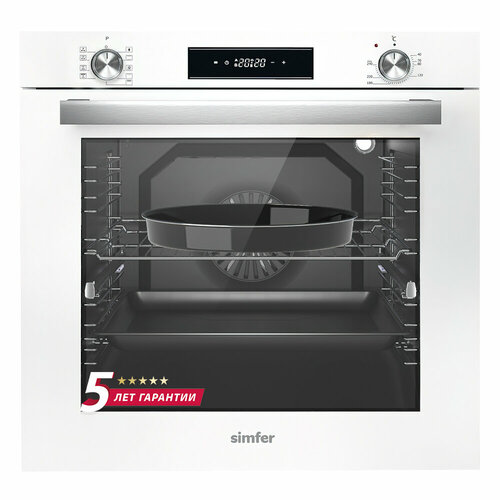 Электрический духовой шкаф Simfer B6EC69070 9 режимов работы конвекция 80 л гриль таймер белое стекло 4199000₽