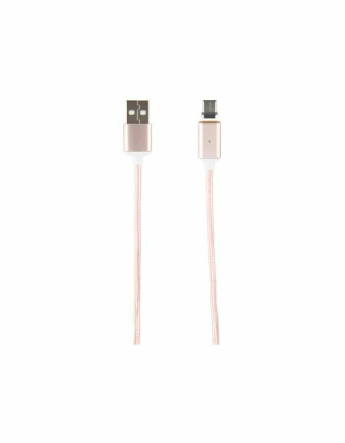 Дата-кабель Магнитный Red Line USB - Type-C, нейлоновая оплетка, розовый УТ000012855