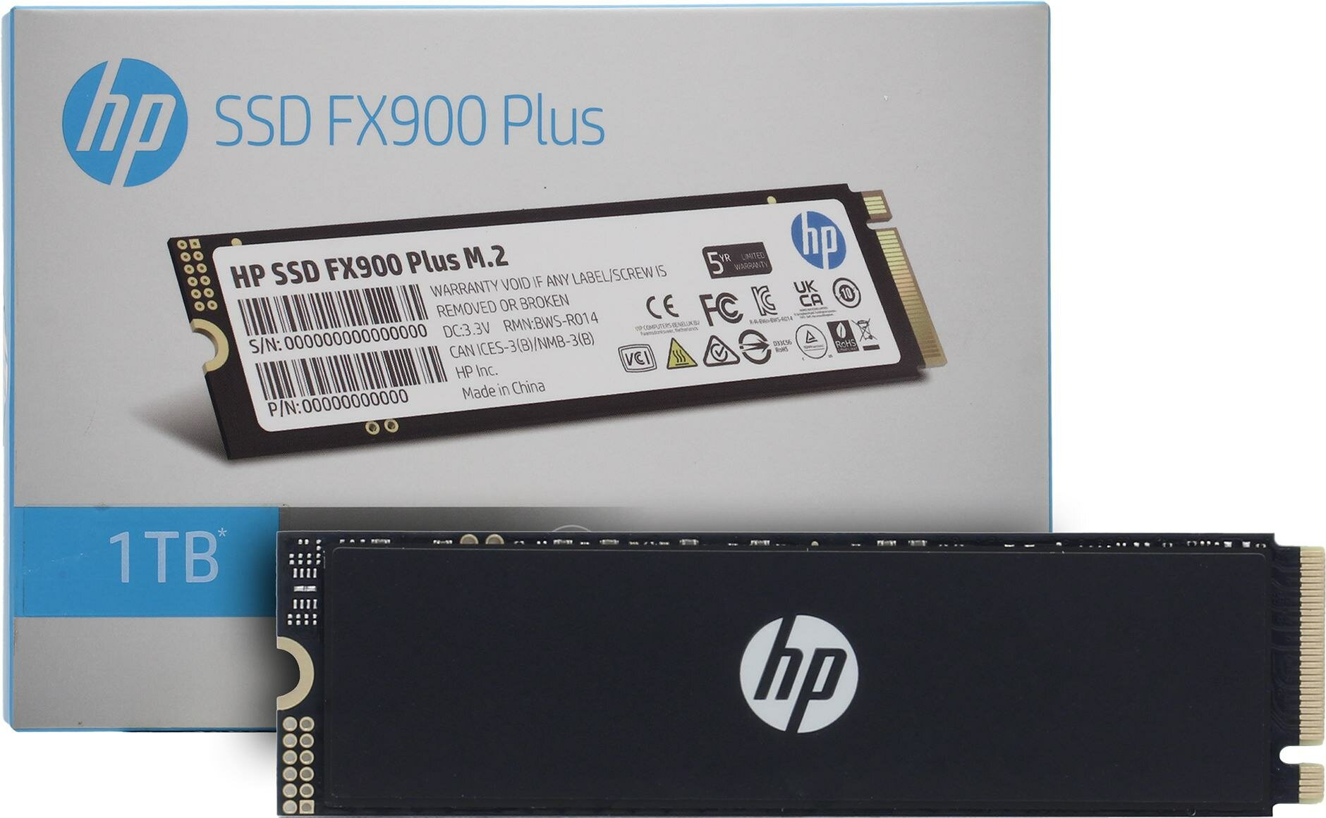 Твердотельный накопитель (SSD) HP 2Tb FX900 Plus, 2280, PCIe 4.0 x4, NVMe 7F618AA Retail