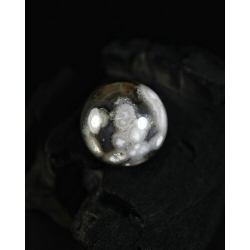 Агат - шар, диаметр 33-34 мм, 1 шт - натуральный камень, самоцвет для декора, интерьера и коллекции