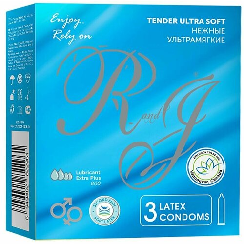 Презервативы R and J Tender Ультрамягкие 3шт х 3шт r and j презервативы ультрамягкие дополнительная смазка 3 шт уп 6 упаковок