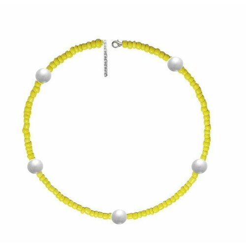 фото Браслет, бисер, белый, желтый нет бренда