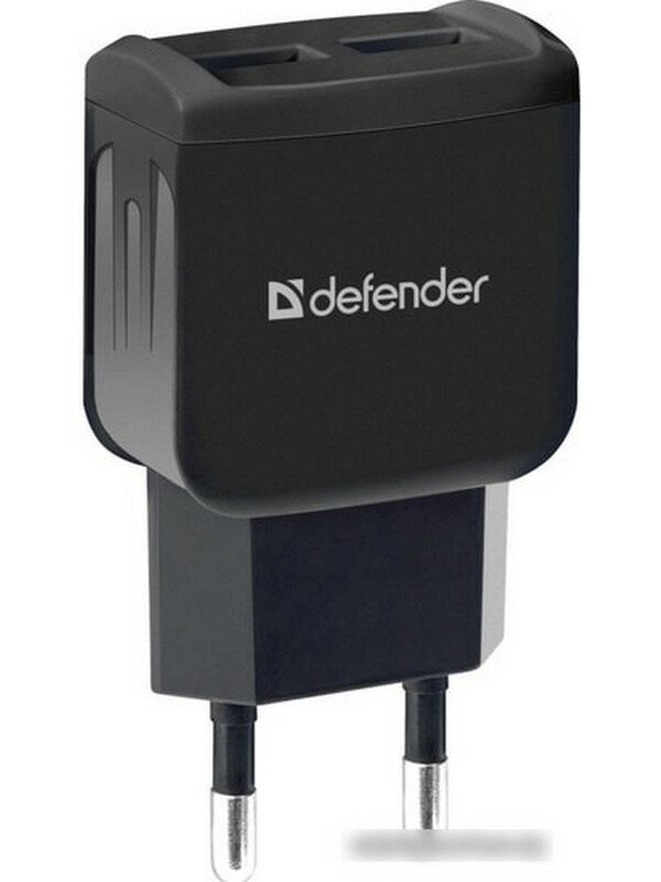Сетевой адаптер Defender 2xUSB, 5V/2.1А, черный, пакет (EPA-13) (83840) (83840)