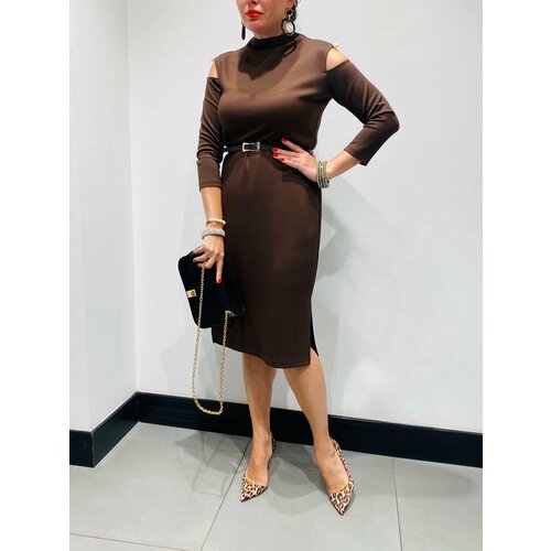 фото Платье piena, размер 48, коричневый