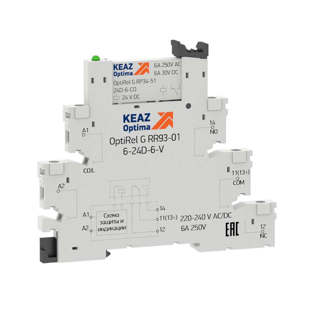 Релейный модуль OptiRel G RM38-51-220-240U-6-V-CO | код.282945 | КЭАЗ (6шт. в упак.)