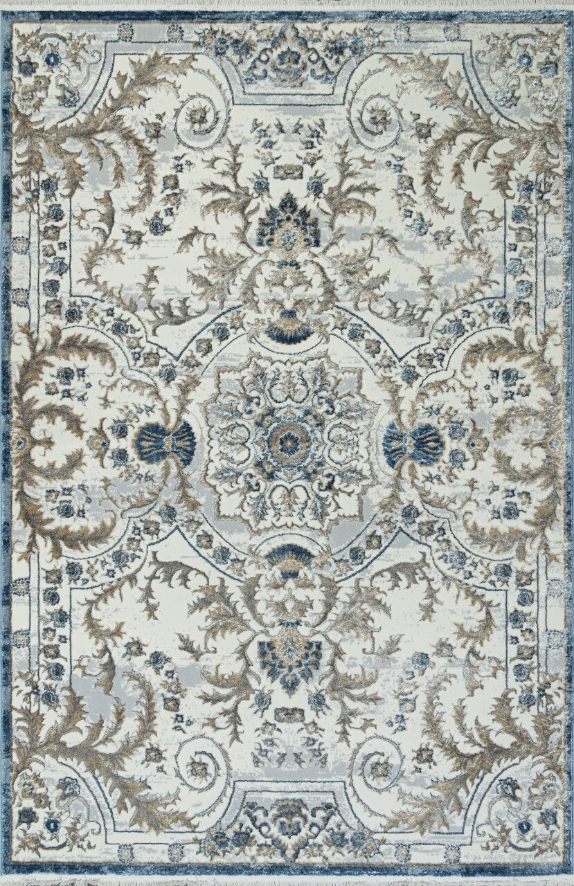 фото Ковер 47DB4 - Прямоугольник Синий, Классический, Ковер на пол, в гостиную, спальню, в ассортименте, Турция, Бельгия, Турция (100 см. на 200 см.)