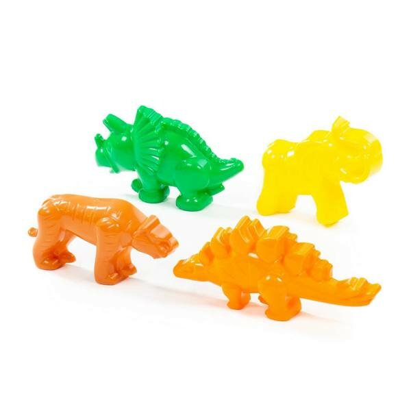 Формочки (тигр + мамонт + динозавр №1 + динозавр №2) 20х12,5х9,5 см