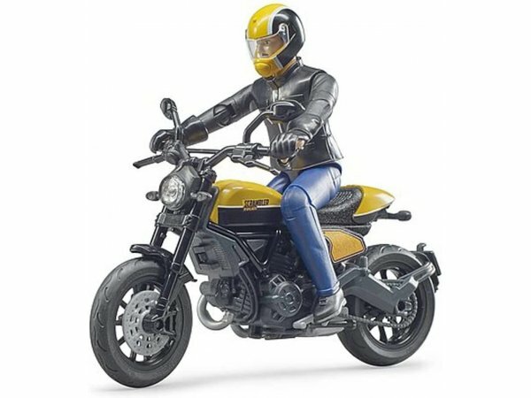 Мотоцикл Bruder жёлтый Scrambler Ducati с мотоциклистом 63-053