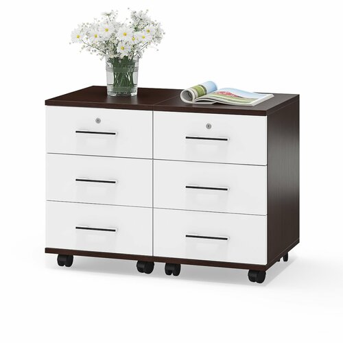 Две тумбы выкатных Мебельный Двор 3-02 цвет венгебелый шагрень ШхГхВ 80х45х59 см 9914₽