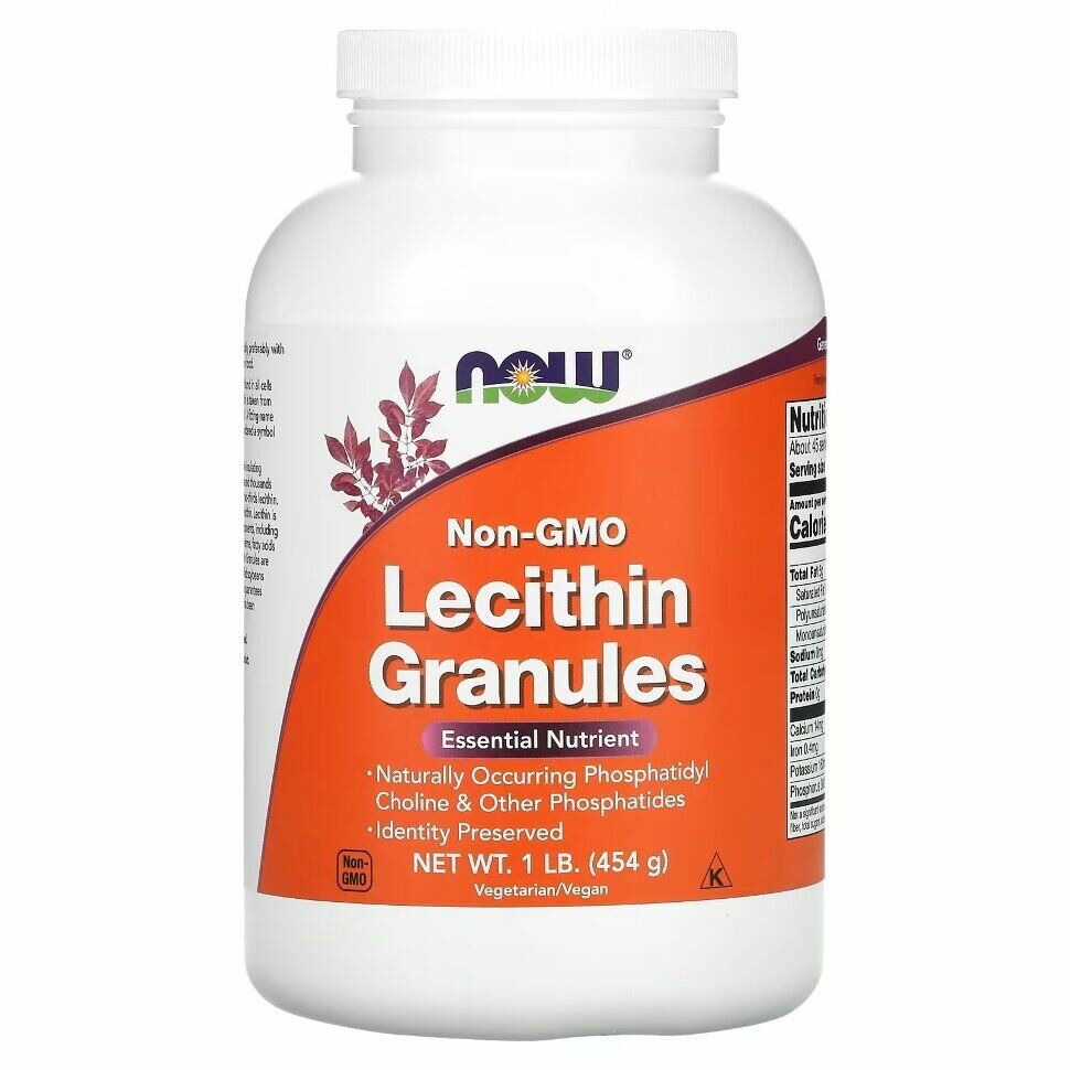 Лецитин в гранулах ("Lecithin Granules") (гранулированный порошок по 454 г) NOW Foods