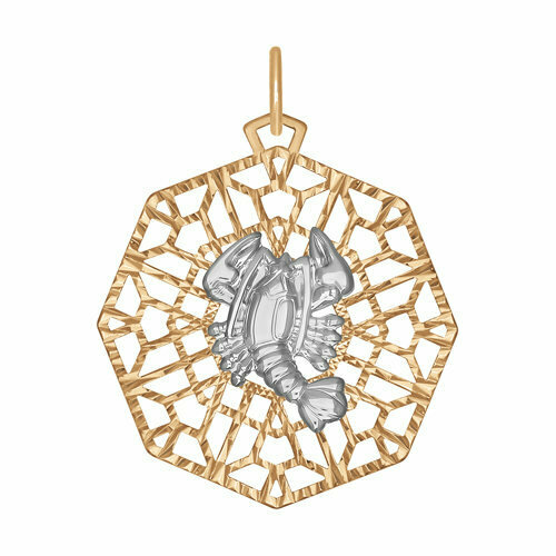 кулоны the jeweller знак зодиака рак из золота Подвеска ЗлатаМира, комбинированное золото, 585 проба