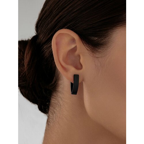 Серьги Golden City GOLDEN CITY, серебро, 925 проба, длина 2.1 см, черный