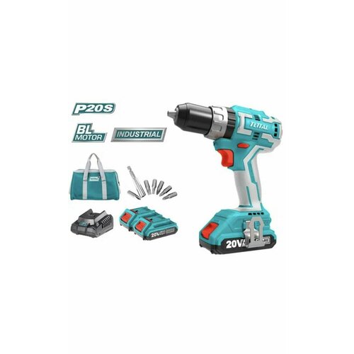 Аккумуляторная дрель-шуруповерт Li-ion 20V 20Ah 45 Нм сумка 2 АКБ 3У TOTAL TIDLI20608 16199₽