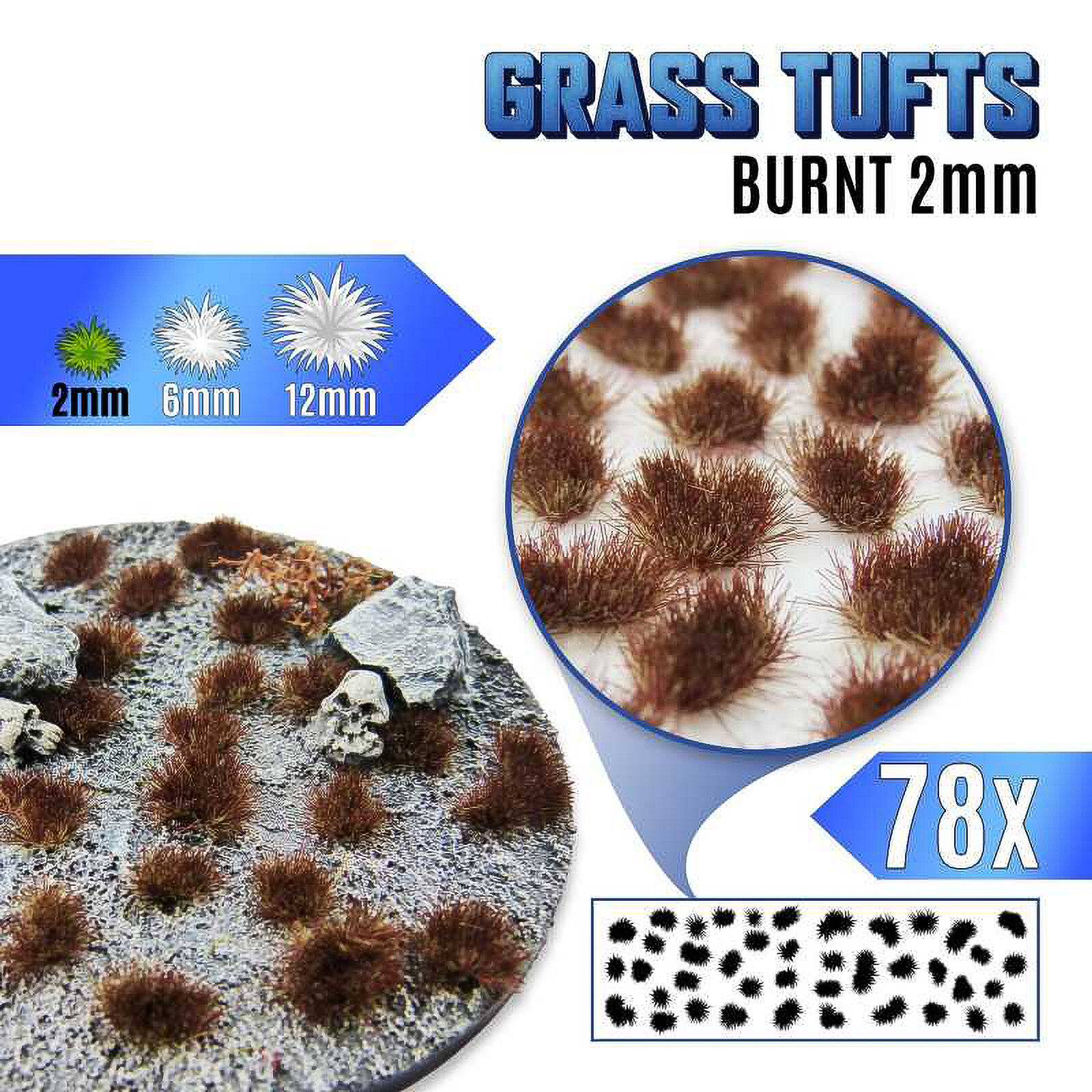 Пучки травы для моделирования Green Stuff World Grass Tufts 2 mm Burnt