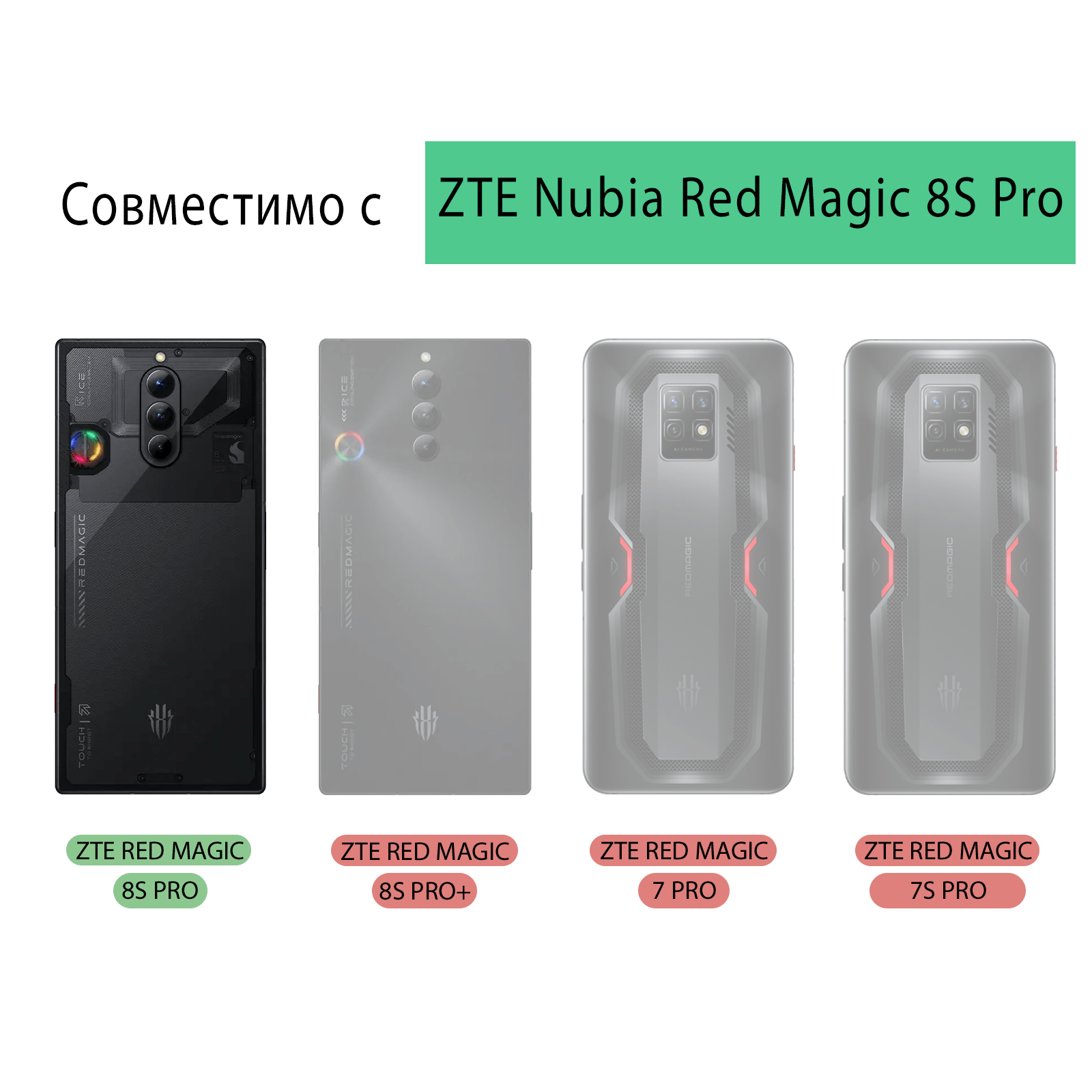 Дизайнерский силиконовый чехол для ЗТЕ Ред Мэджик 8С Про / ZTE Nubia Red Magic 8S Pro Темный леопард — фото 1