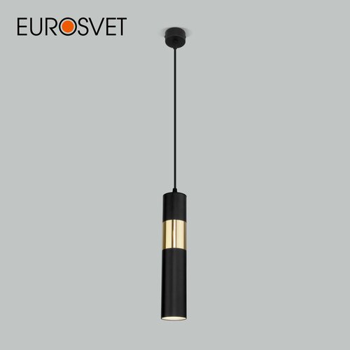 фото Подвесной светильник eurosvet viero 50097/1, gu10, цвет черный/золото