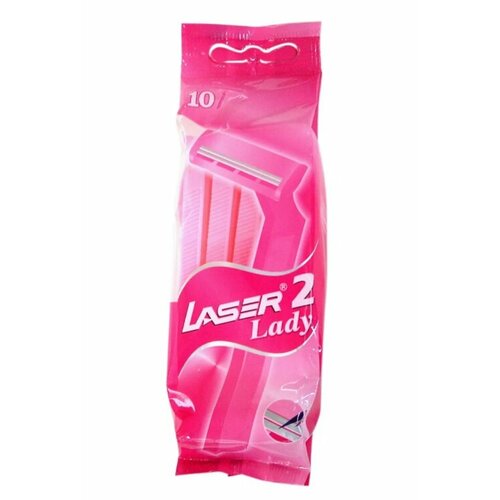 LASER 2 Lady (лазер 2 леди Разовая бритва с двумя лезвиями), уп. 10 шт.